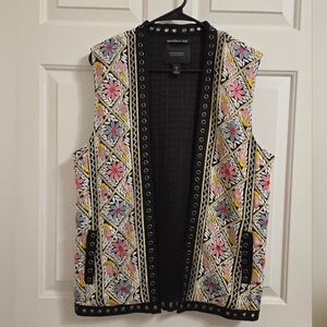 Scotch And Soda Bohemian Embroidered Gilet Vest Size 2 Oversized